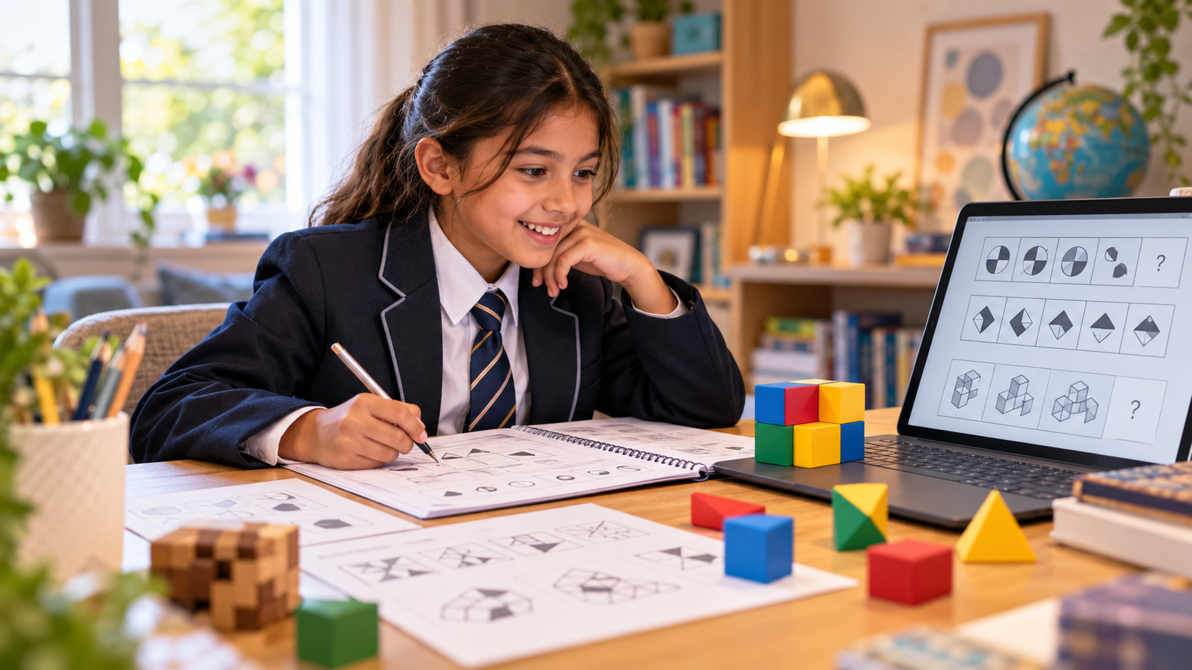 Non-Verbal Reasoning pupil studying the subject