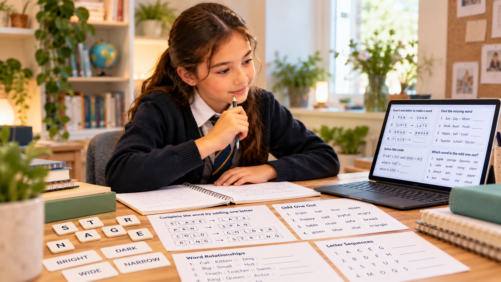 Verbal Reasoning pupil studying the subject