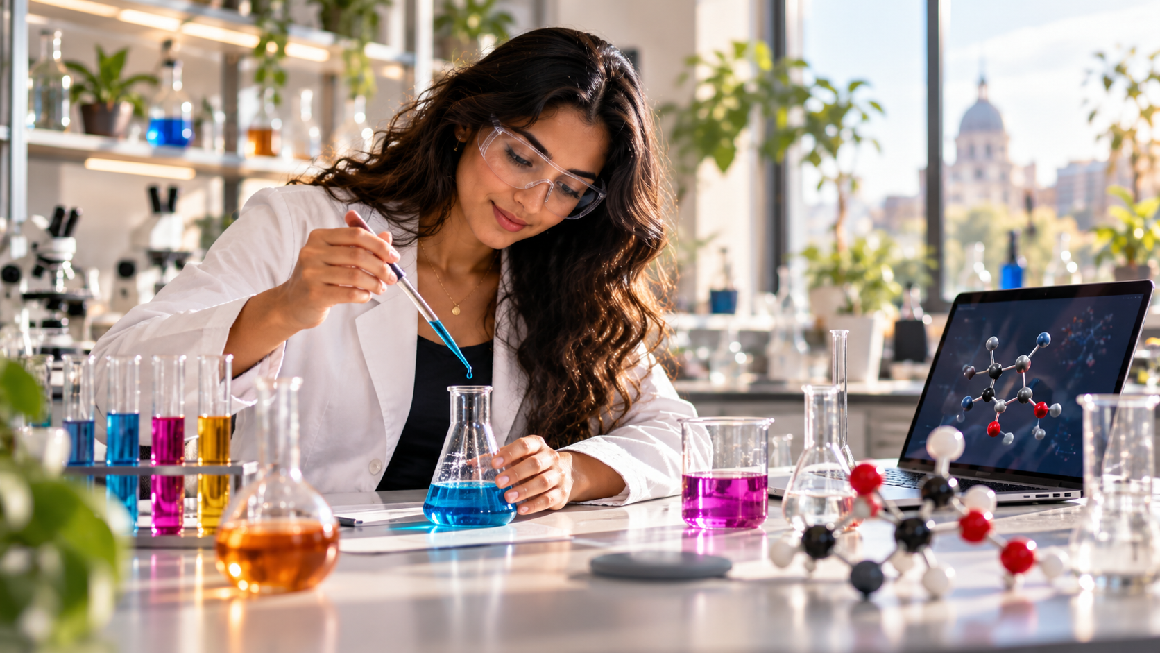 Professional study scene for A-Level Chemistry