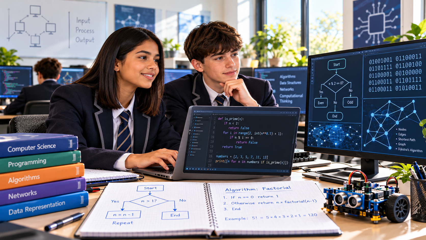GCSE Computer Science pupils studying