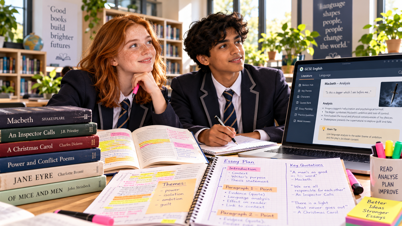GCSE English pupils studying