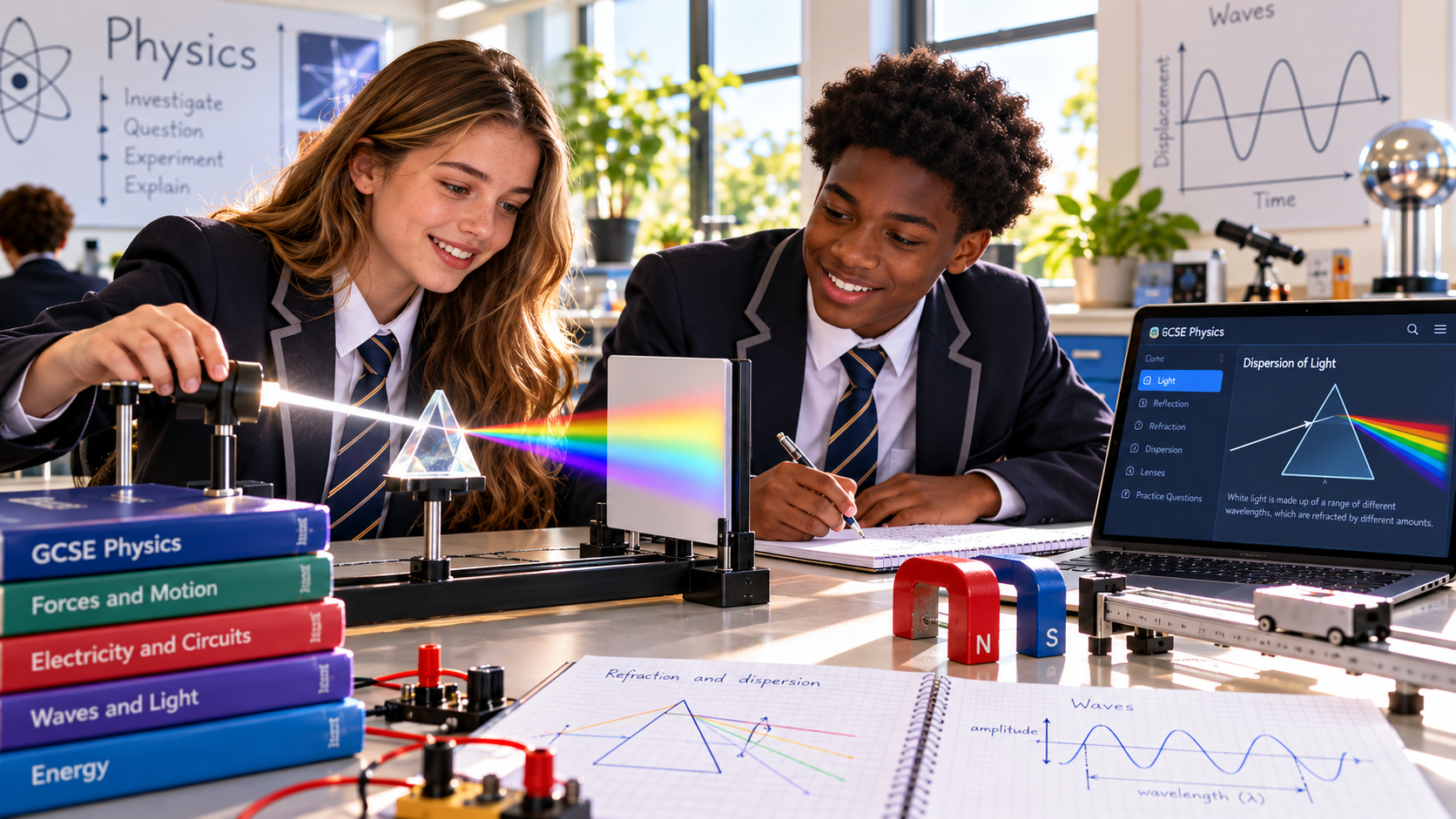 GCSE Physics pupils studying