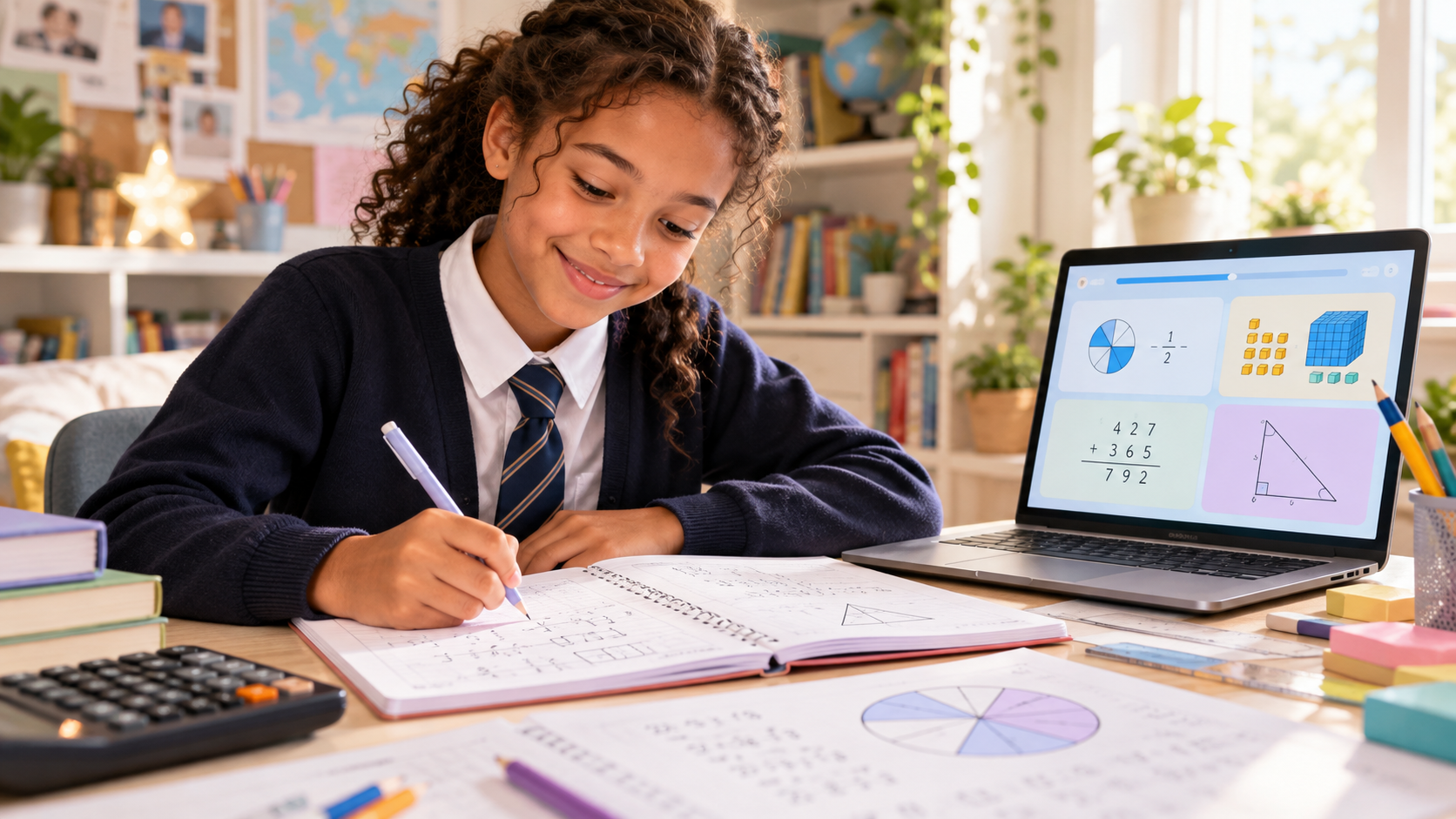SATs Maths pupil working on mathematical reasoning