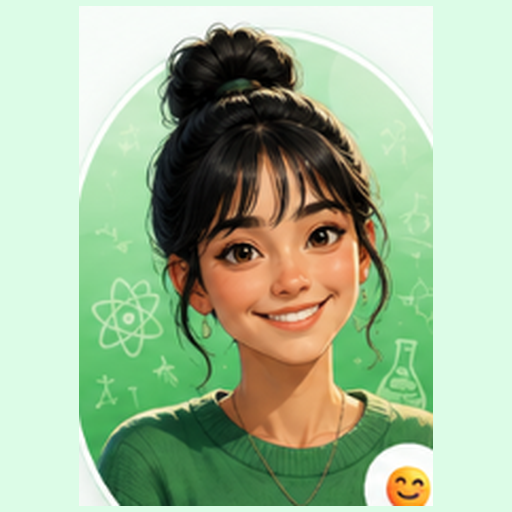 Illustrated portrait of Maya, the LearnOS science tutor